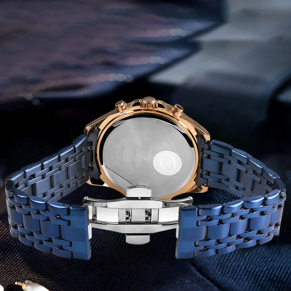 Men's Sports Watch Alloy Case Stainless Steel Belt Round Dial - Image 4