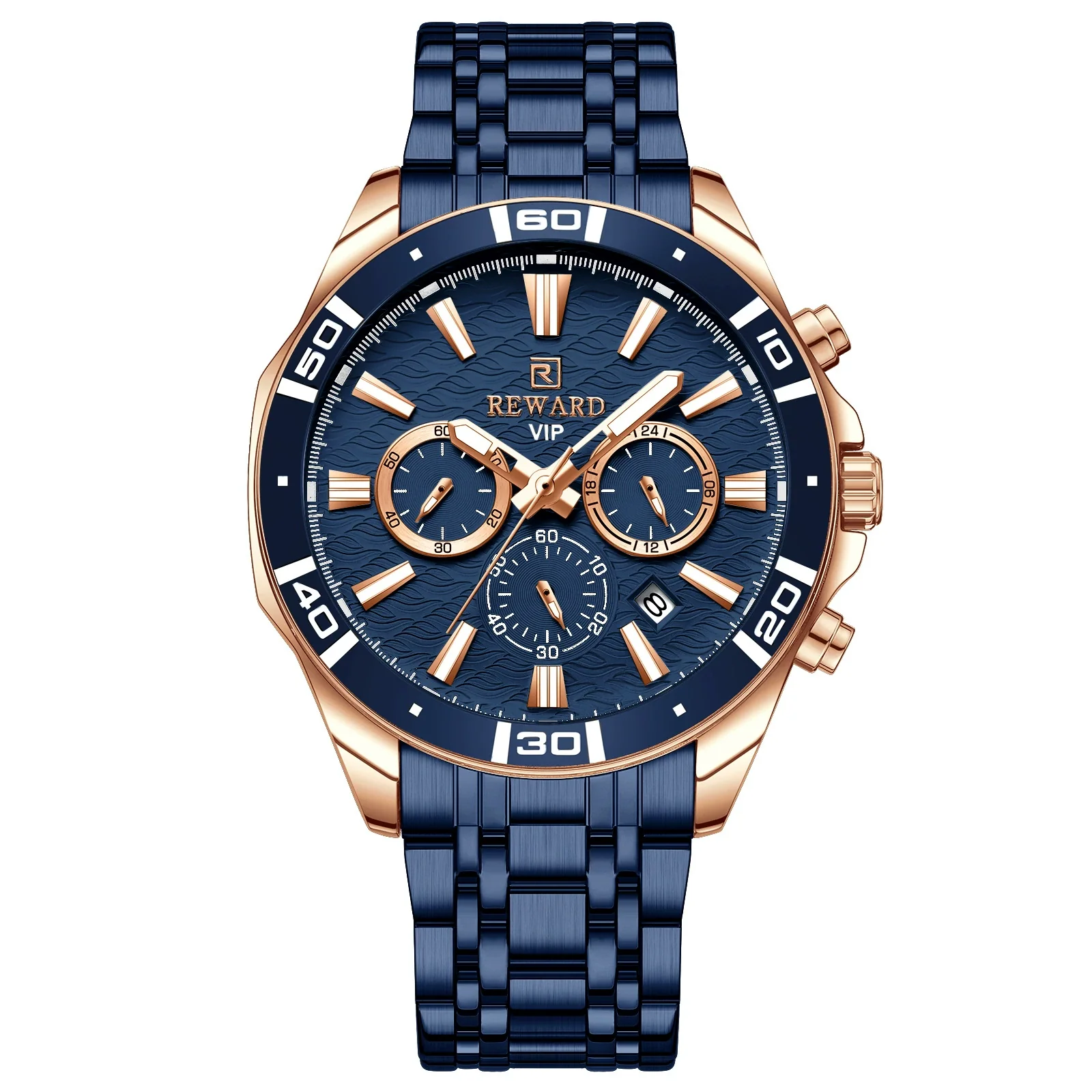 Men's Sports Watch Alloy Case Stainless Steel Belt Round Dial - Image 7