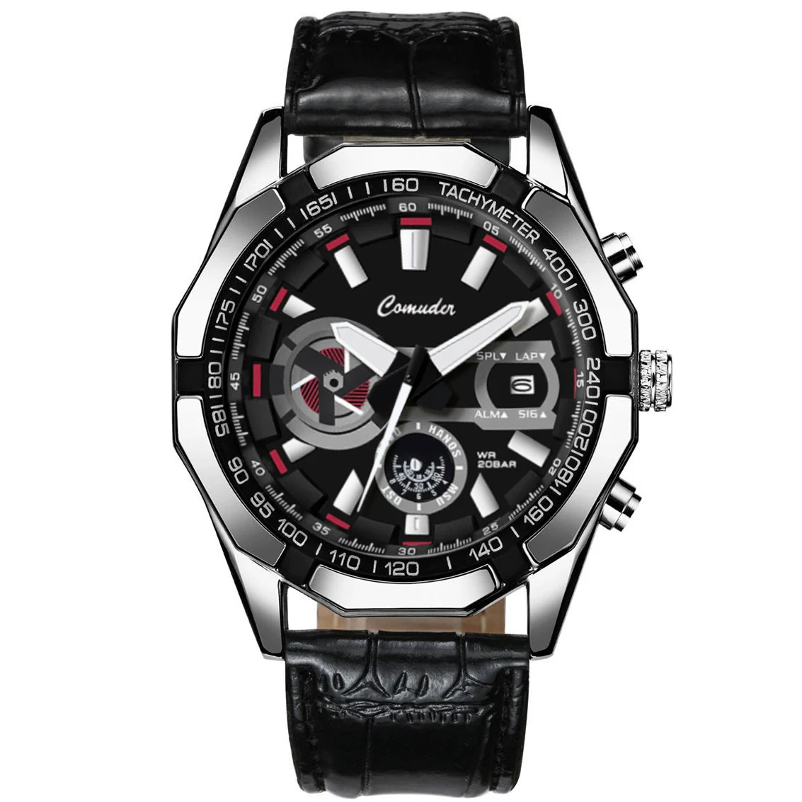 Men's Sports Watch Alloy Stainless Steel Round Dial Waterproof Luminous Onion Crown - Image 7