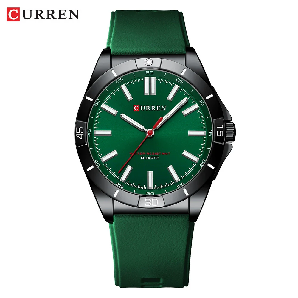 Men's Sports Watch Metal Case Silicone Strap Stainless Steel Buckle Round Dial Quartz Glass Mirror - Image 10