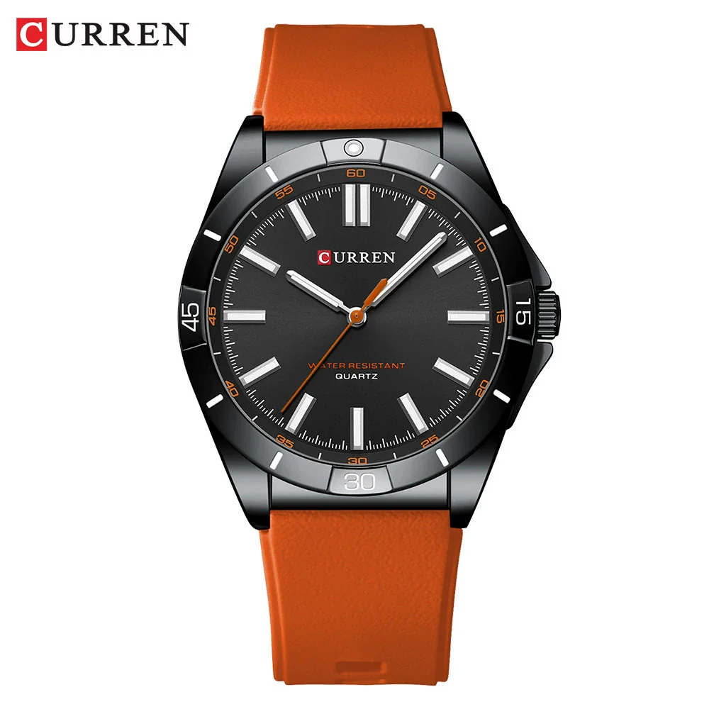 Men's Sports Watch Metal Case Silicone Strap Stainless Steel Buckle Round Dial Quartz Glass Mirror - Image 11