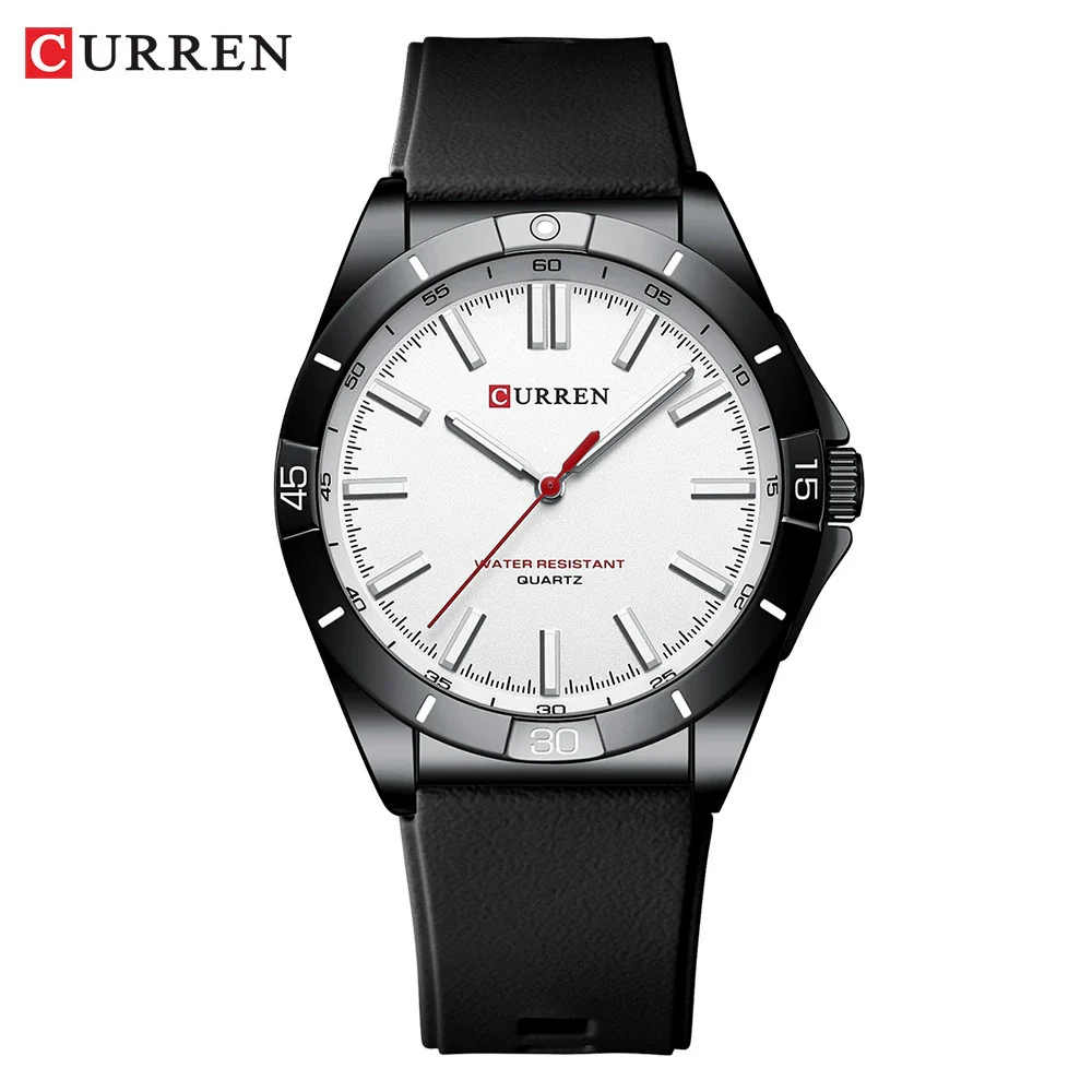 Men's Sports Watch Metal Case Silicone Strap Stainless Steel Buckle Round Dial Quartz Glass Mirror - Image 6