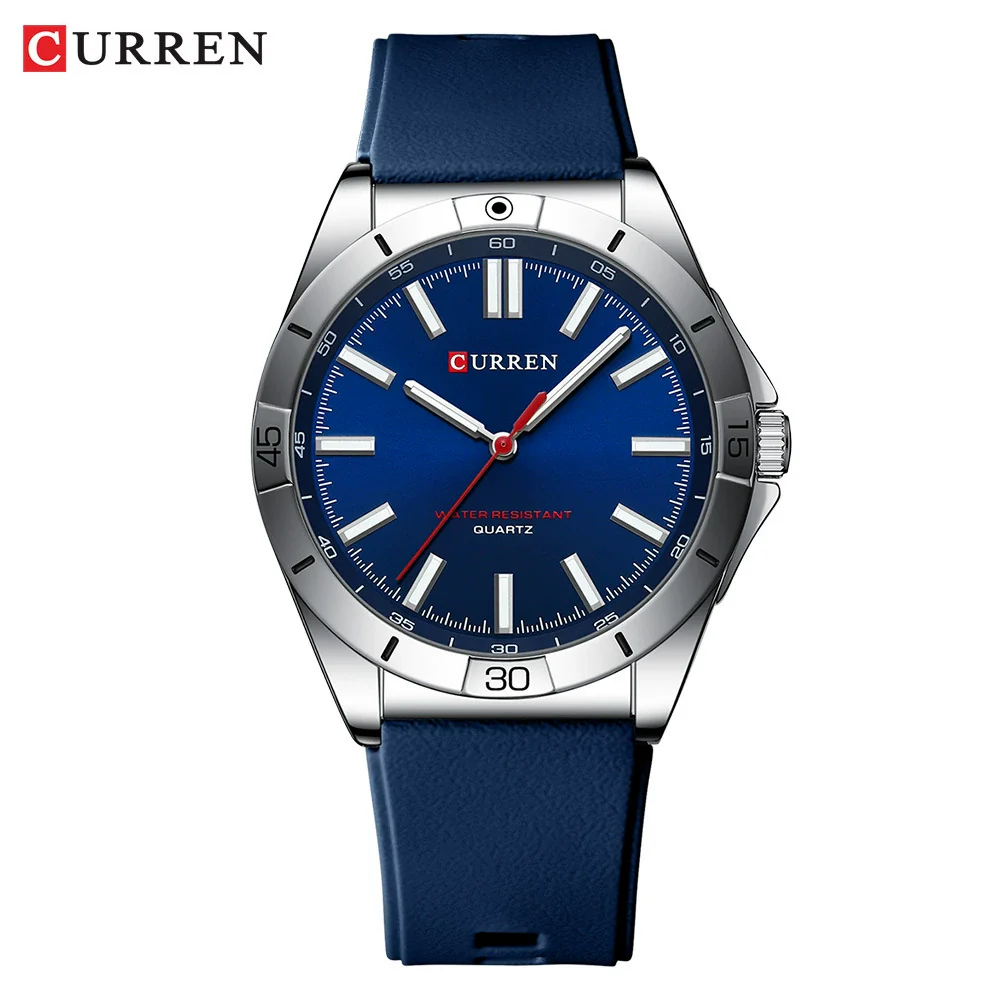 Men's Sports Watch Metal Case Silicone Strap Stainless Steel Buckle Round Dial Quartz Glass Mirror - Image 9