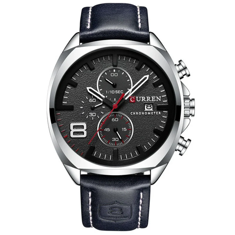 Men's Sports Watch Metal Stainless Steel Imitation Leather Round Casual Multifunctional Waterproof Quartz - Image 5