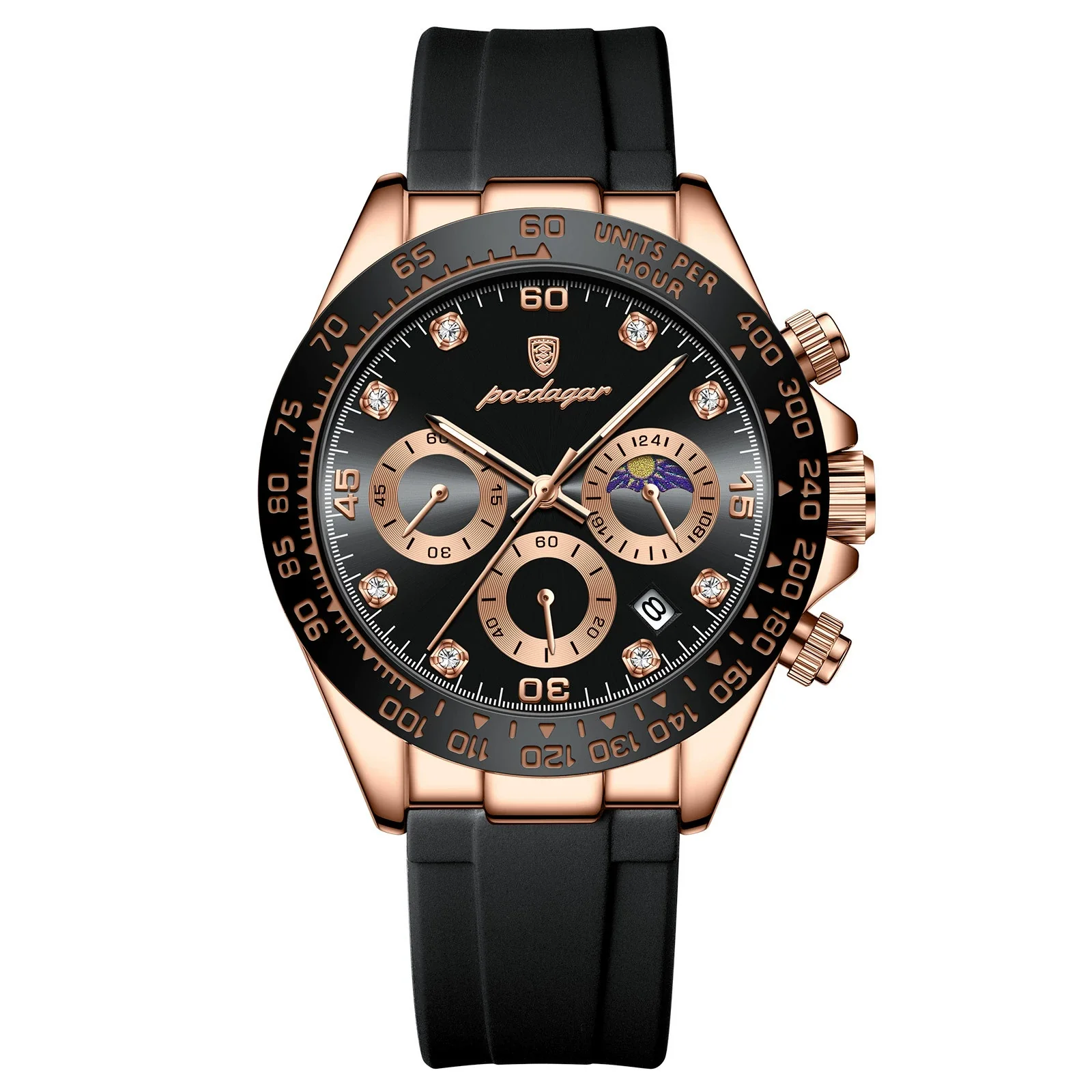Men's Sports Waterproof Alloy Case Stainless Steel Strap Quartz Watch With Round Dial - Image 6
