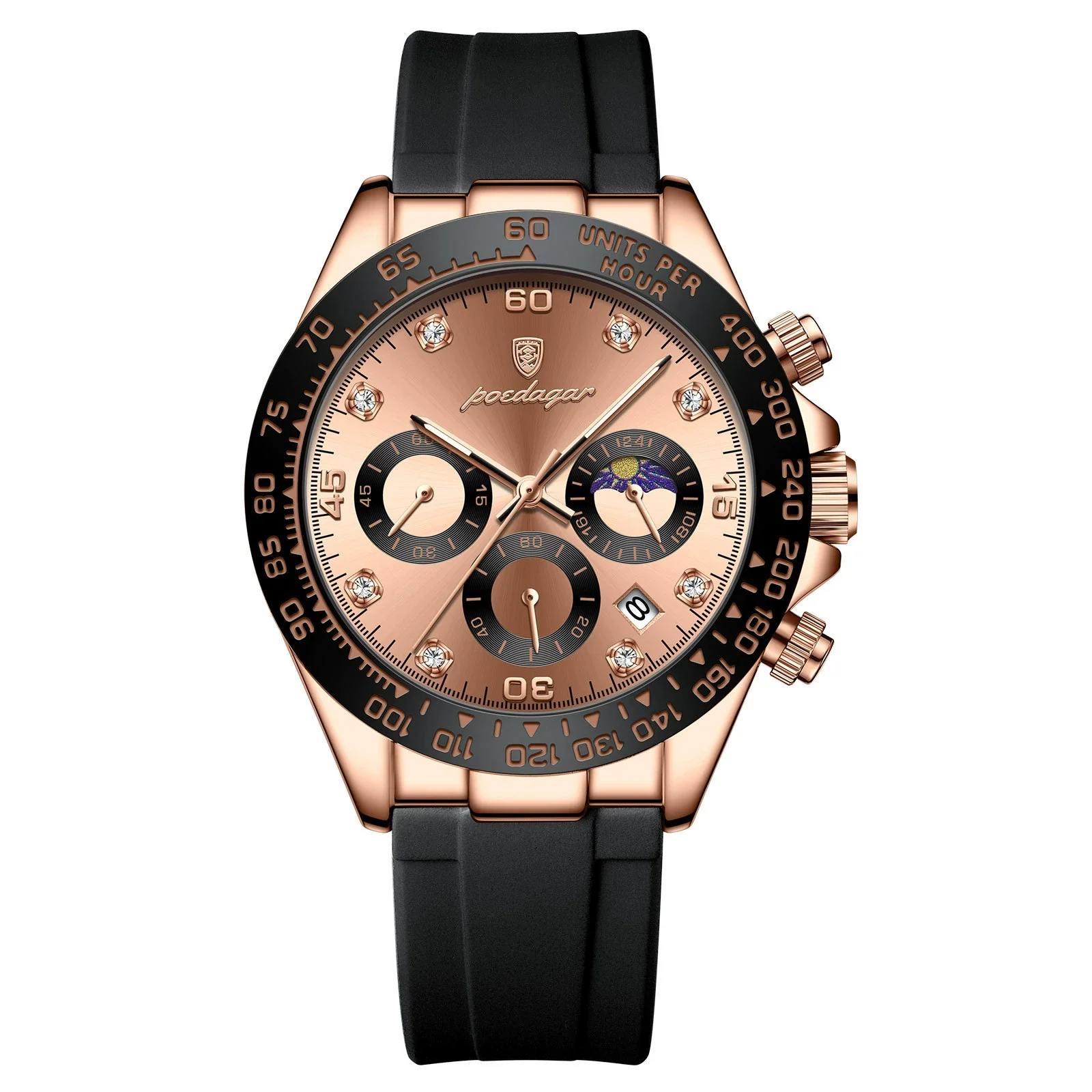 Men's Sports Waterproof Alloy Case Stainless Steel Strap Quartz Watch With Round Dial - Image 7