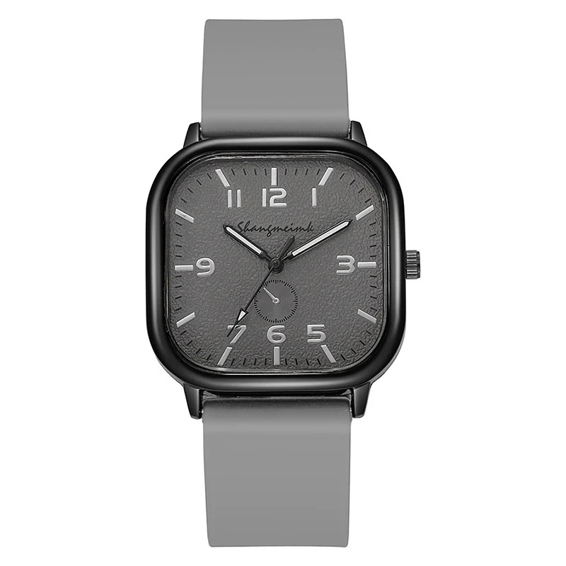 Men's Square Alloy Case And Silicone Strap Fashion Retro Quartz Watch With Stainless Steel Pin Buckle And Spiral Crown - Image 6