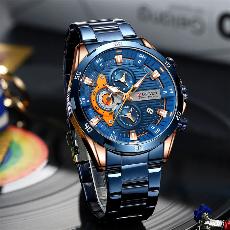 Men's Stainless Steel Band Quartz Motorcycle Disc Sixpin Leisure Watch - Image 2