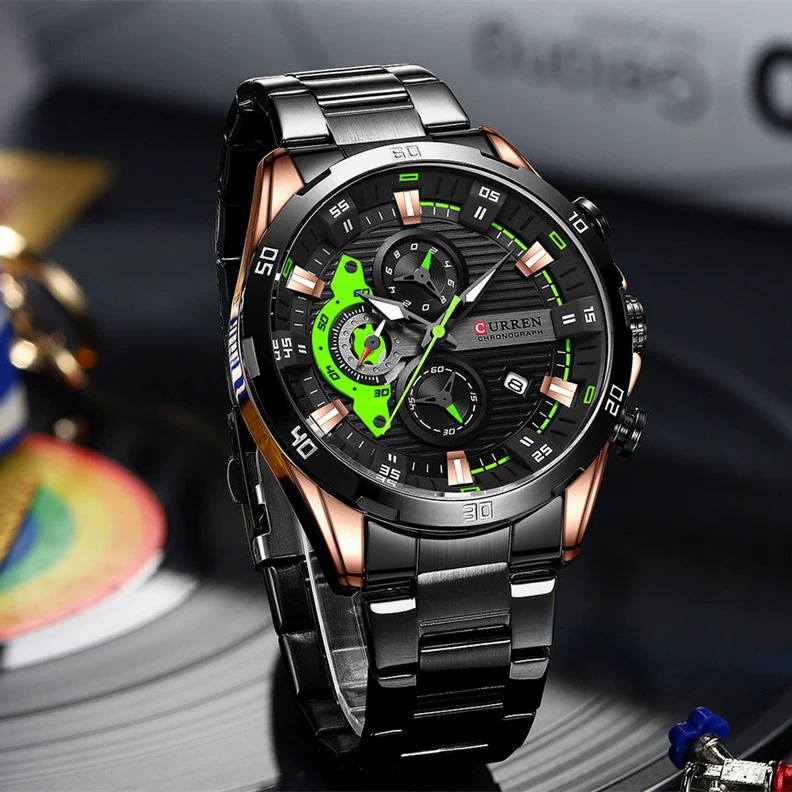Men's Stainless Steel Band Quartz Motorcycle Disc Sixpin Leisure Watch - Image 3