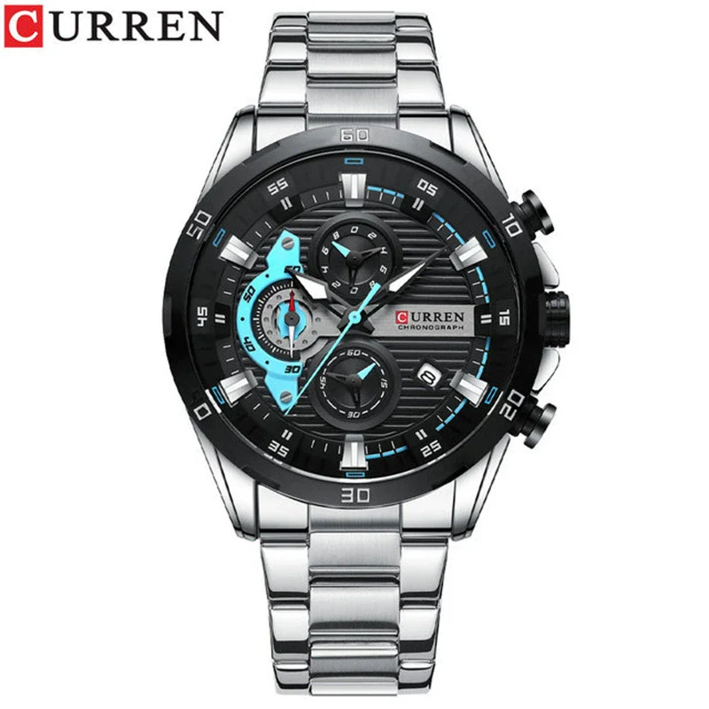 Men's Stainless Steel Band Quartz Motorcycle Disc Sixpin Leisure Watch - Image 5