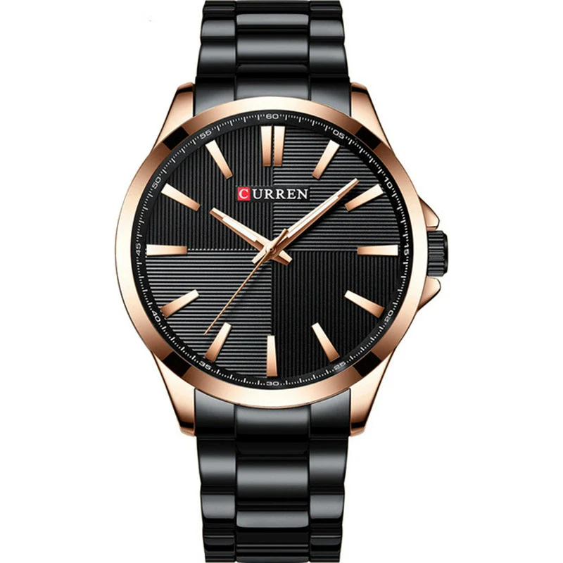 Men's Stainless Steel Band Waterproof Quartz Watch Round Dial Leisure Style - Image 3
