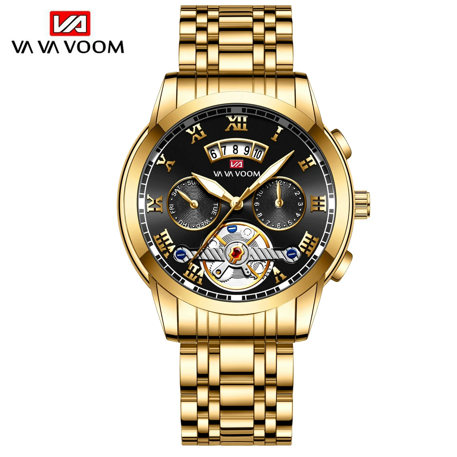 Men's Stainless Steel Business Round Dial Waterproof Quartz And Tourbillon Watch - Image 6