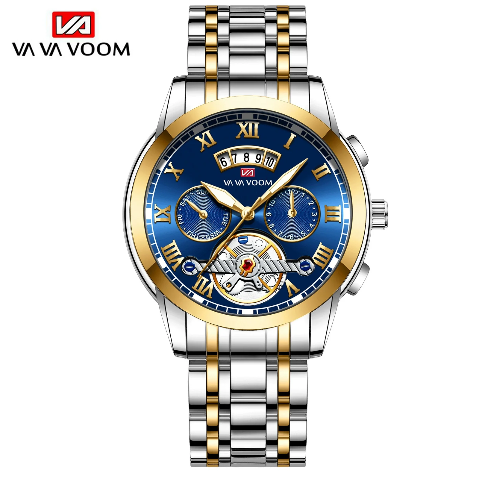 Men's Stainless Steel Business Round Dial Waterproof Quartz And Tourbillon Watch - Image 8