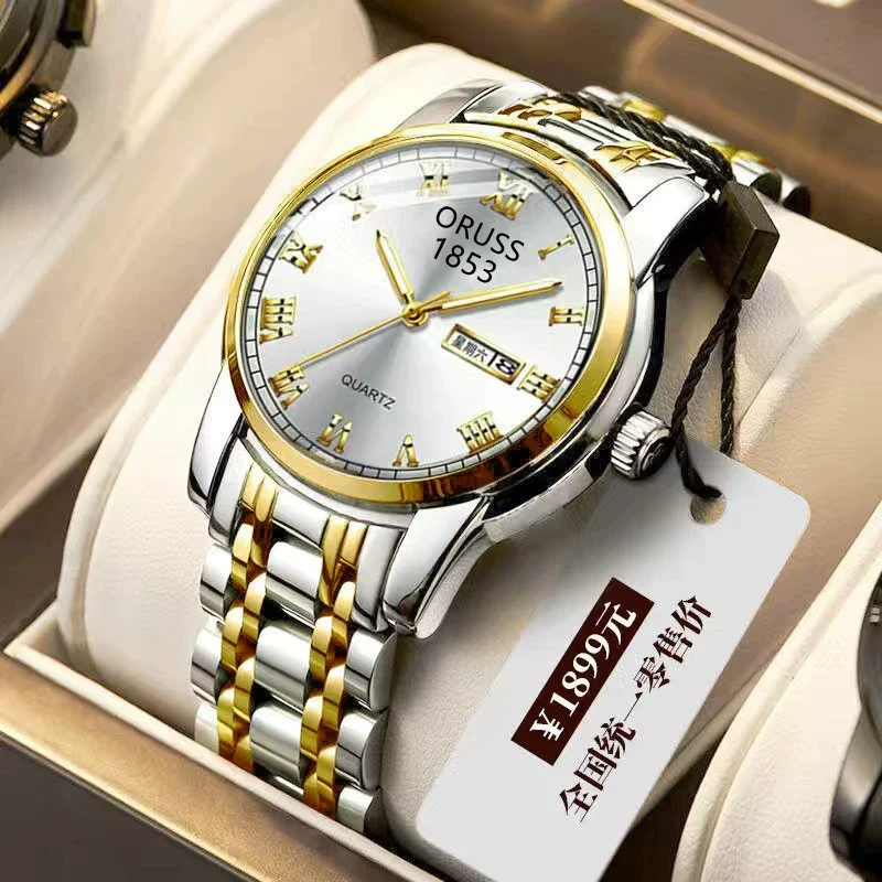 Men's Stainless Steel Business Style Round Dial Waterproof Watch With Automatic Movement And Luminous Calendar - Image 9