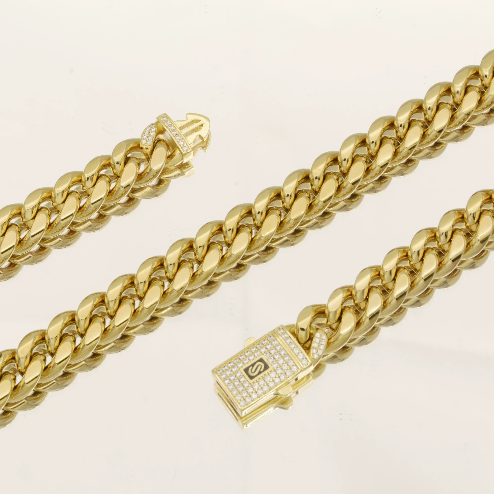 Men's Stainless Steel Cuban Chain Necklace Hiphop Jewelry With Geometric Pattern And Polishing Electroplating Treatment - Image 4