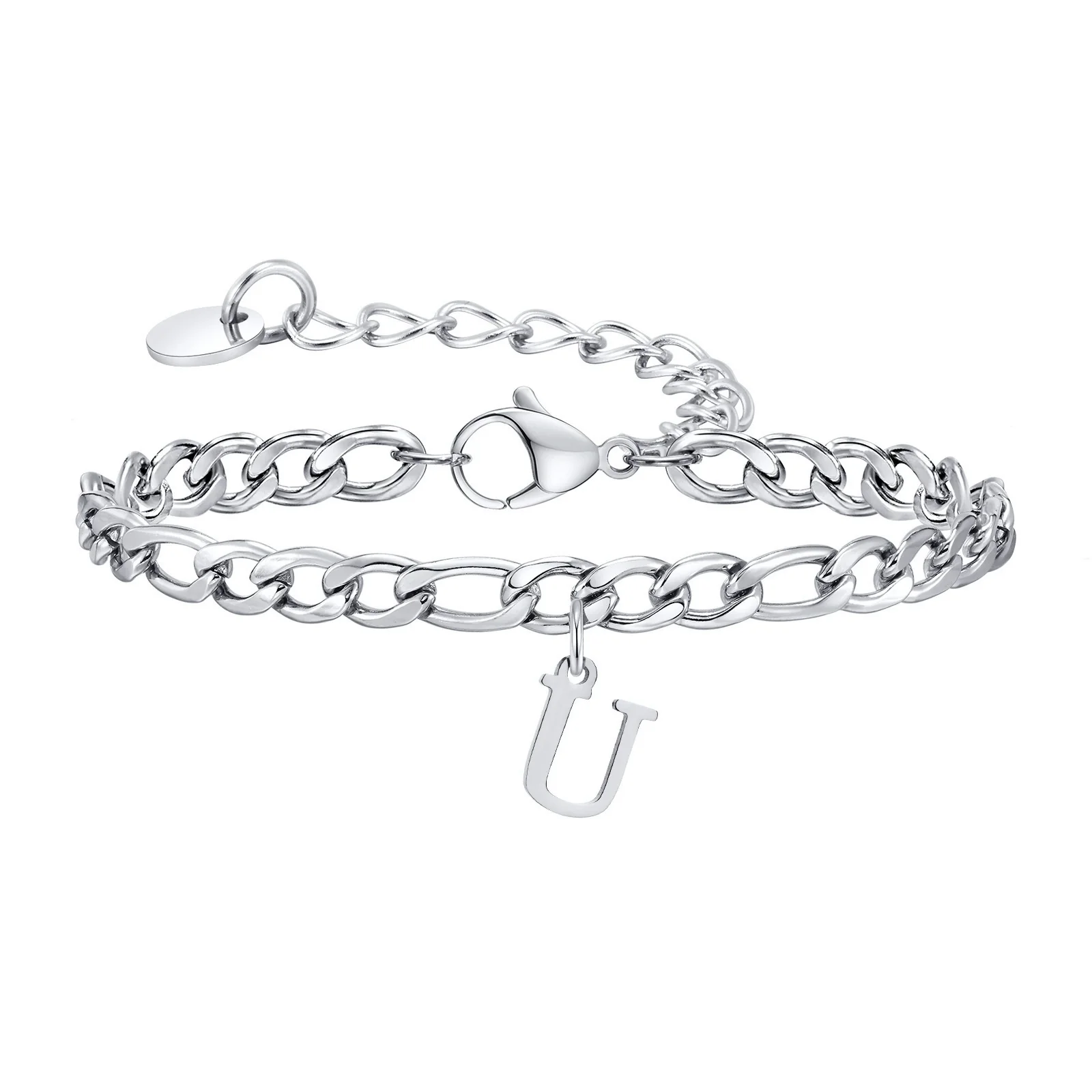 Men's Stainless Steel English Letter Bracelet With Polish Finish - Image 24