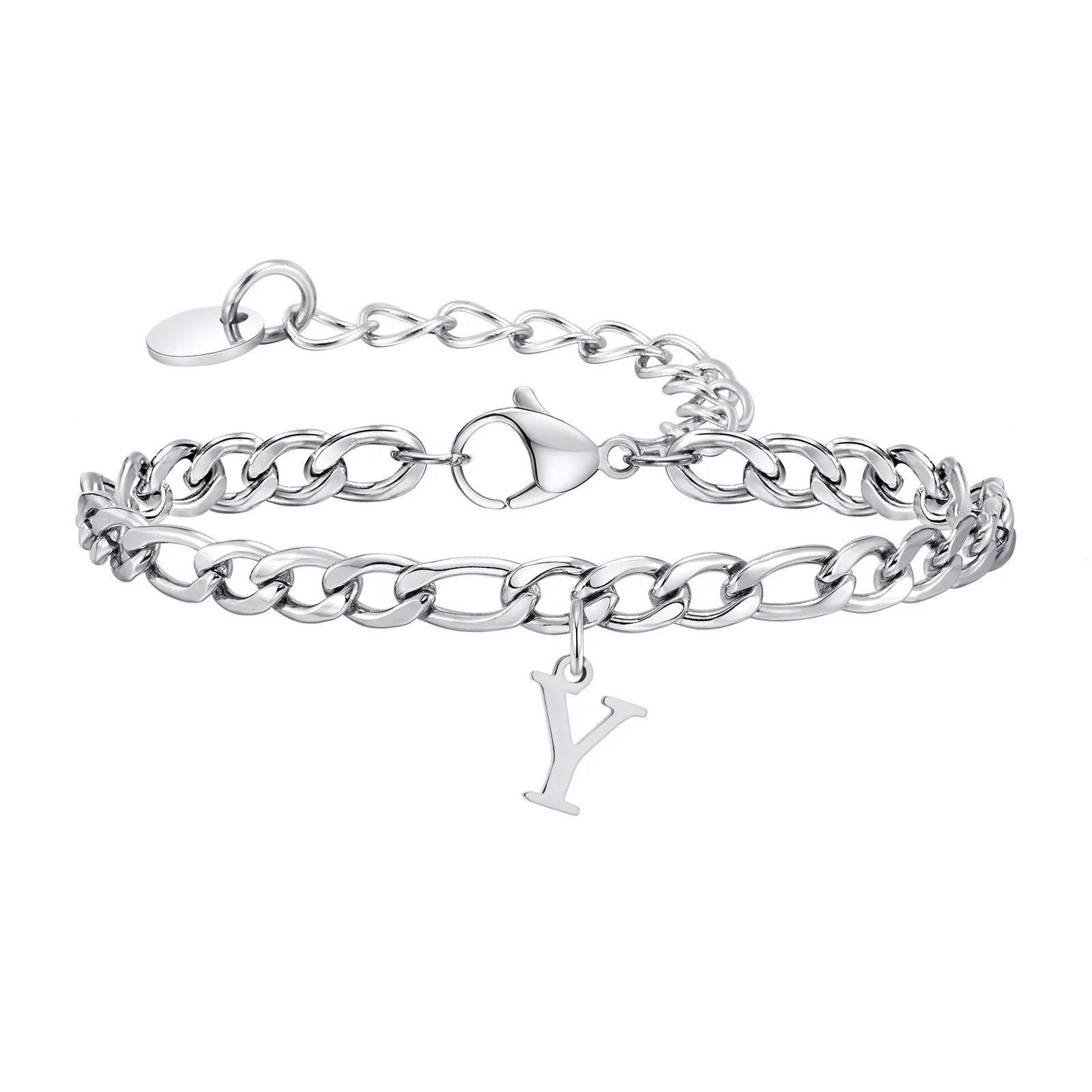 Men's Stainless Steel English Letter Bracelet With Polish Finish - Image 28