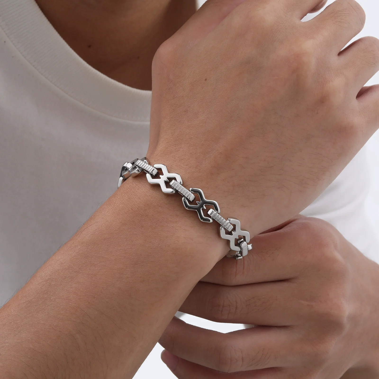 Men's Stainless Steel Fashion Hiphop Bracelet - Image 4