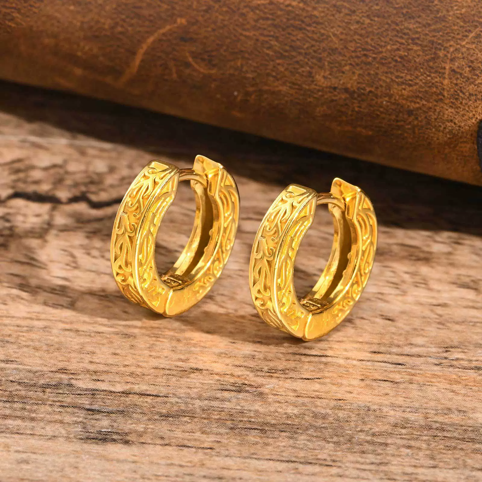Men's Stainless Steel Geometric Retro Hiphop Electroplated Earrings - Image 2