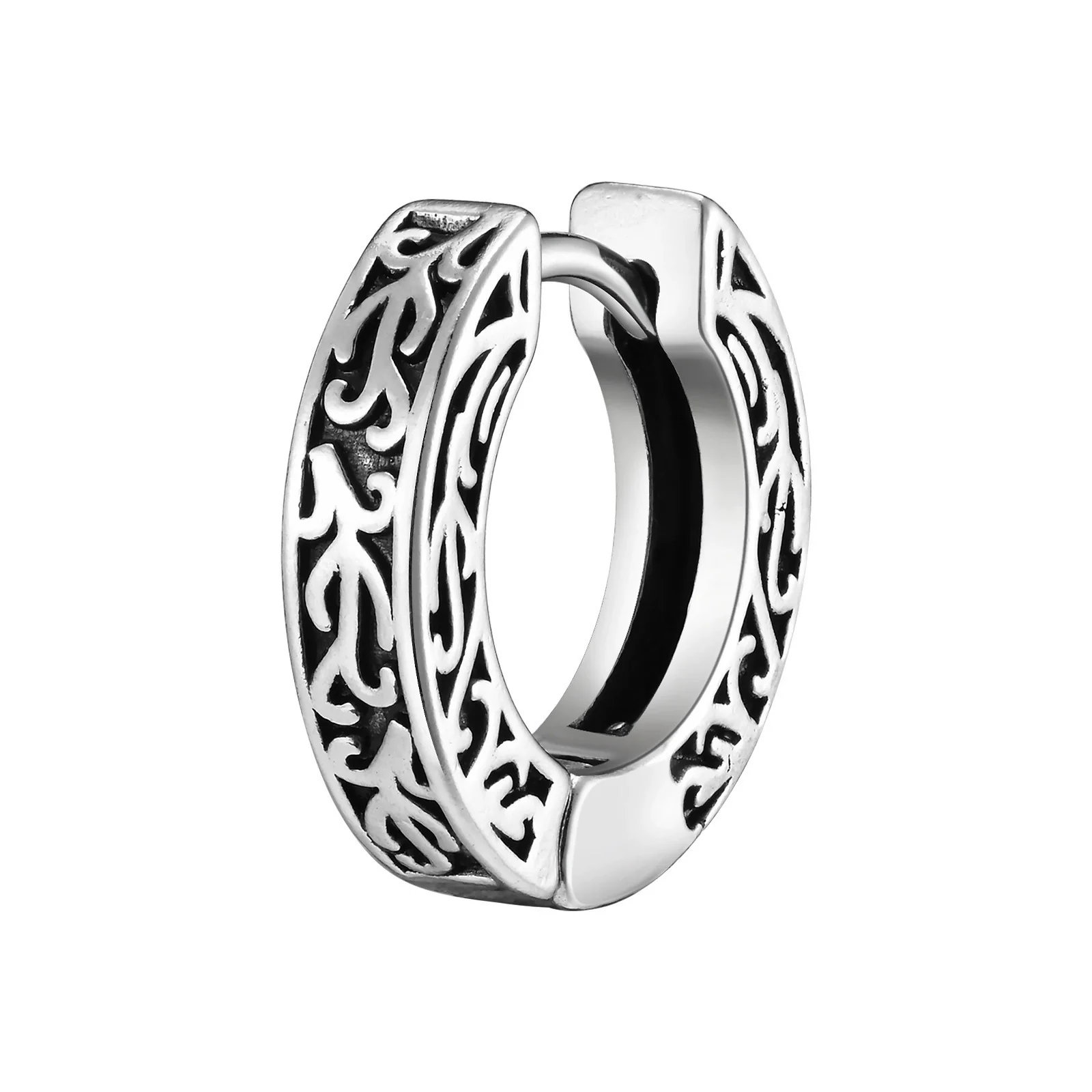 Men's Stainless Steel Geometric Retro Hiphop Electroplated Earrings - Image 5