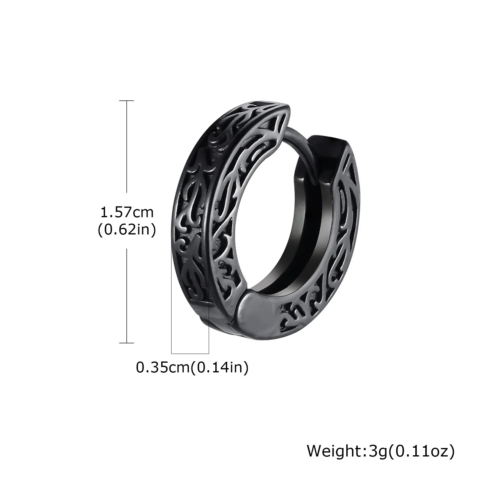Men's Stainless Steel Geometric Retro Hiphop Electroplated Earrings - Image 7