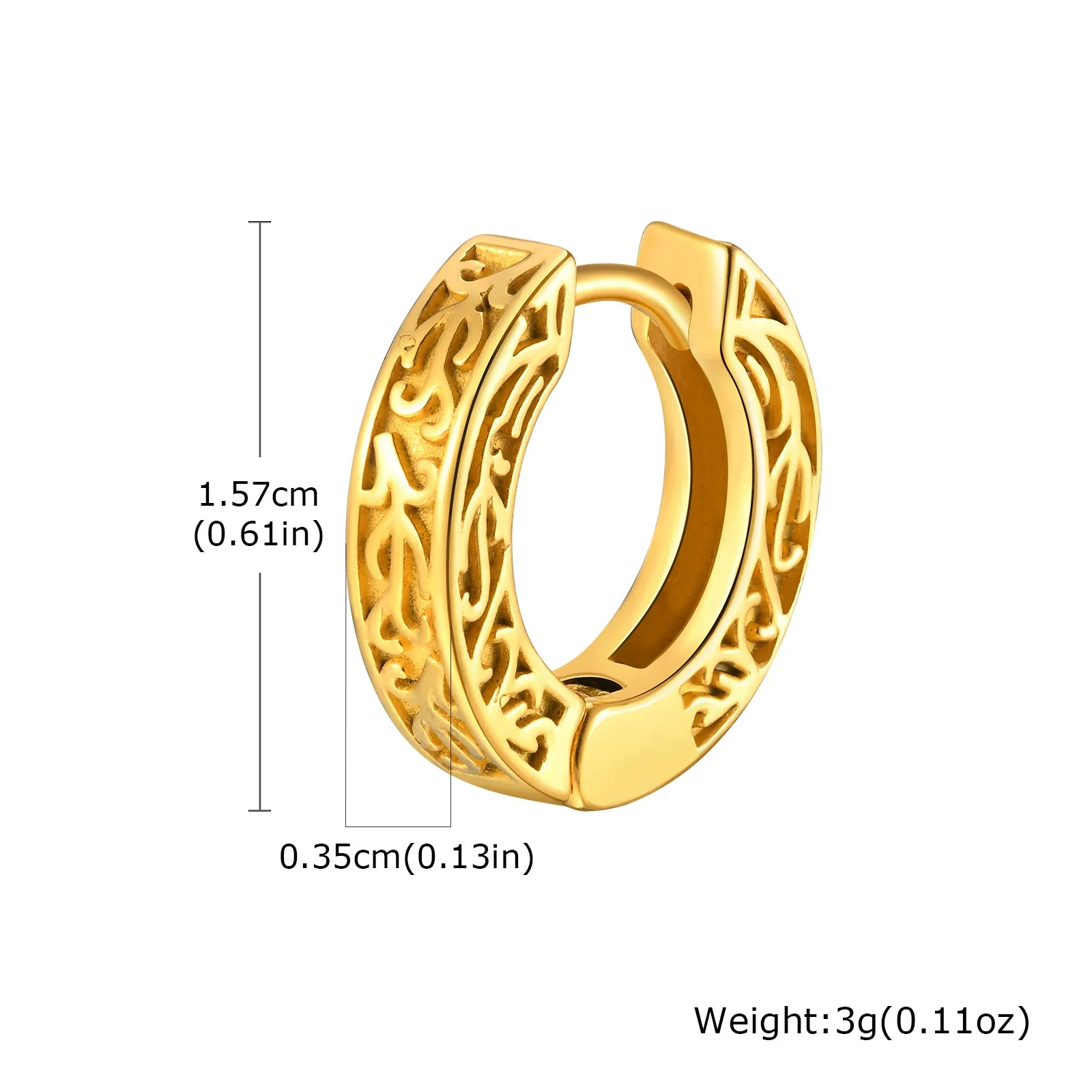 Men's Stainless Steel Geometric Retro Hiphop Electroplated Earrings - Image 8