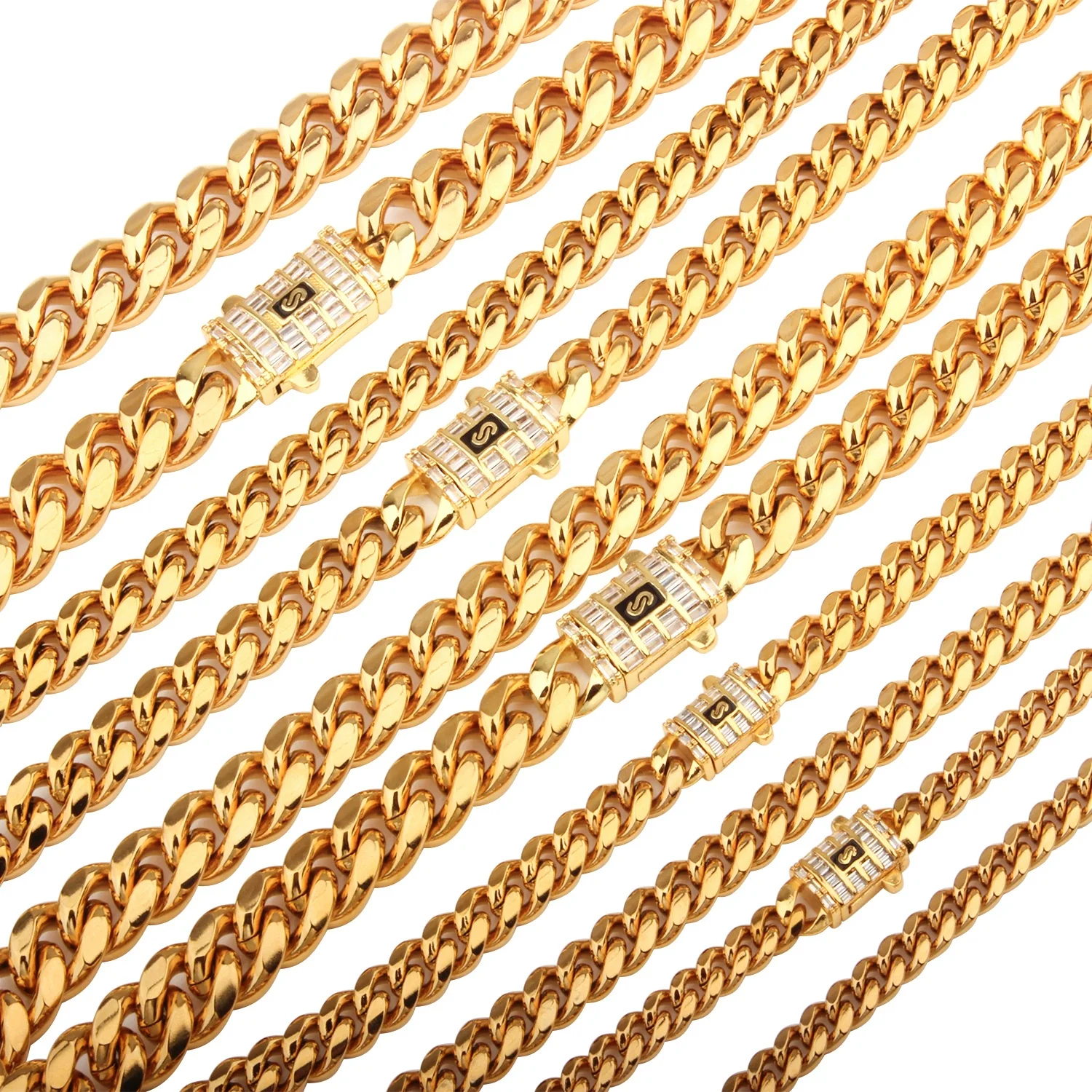 Men's Stainless Steel Jewelry Necklace With Cuban Chain Geometric Pattern Grinding And Electroplating Treatment - Image 3