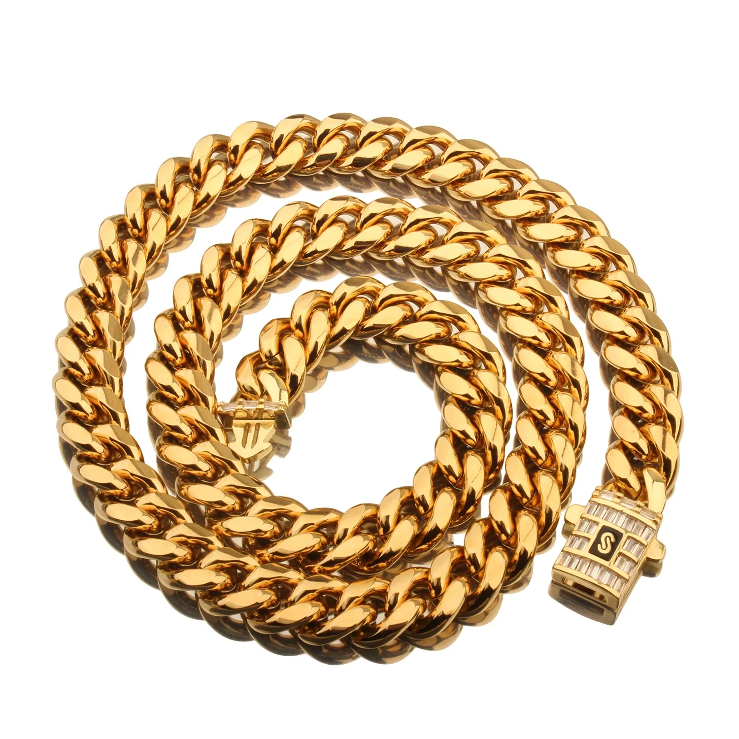 Men's Stainless Steel Jewelry Necklace With Cuban Chain Geometric Pattern Grinding And Electroplating Treatment - Image 4