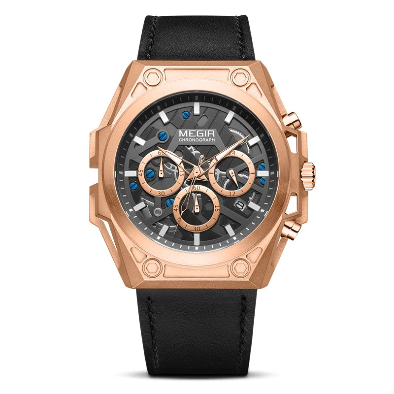 Men's Stainless Steel Multifunction Chronograph Waterproof Sports Quartz Watch With Round Dial - Image 6