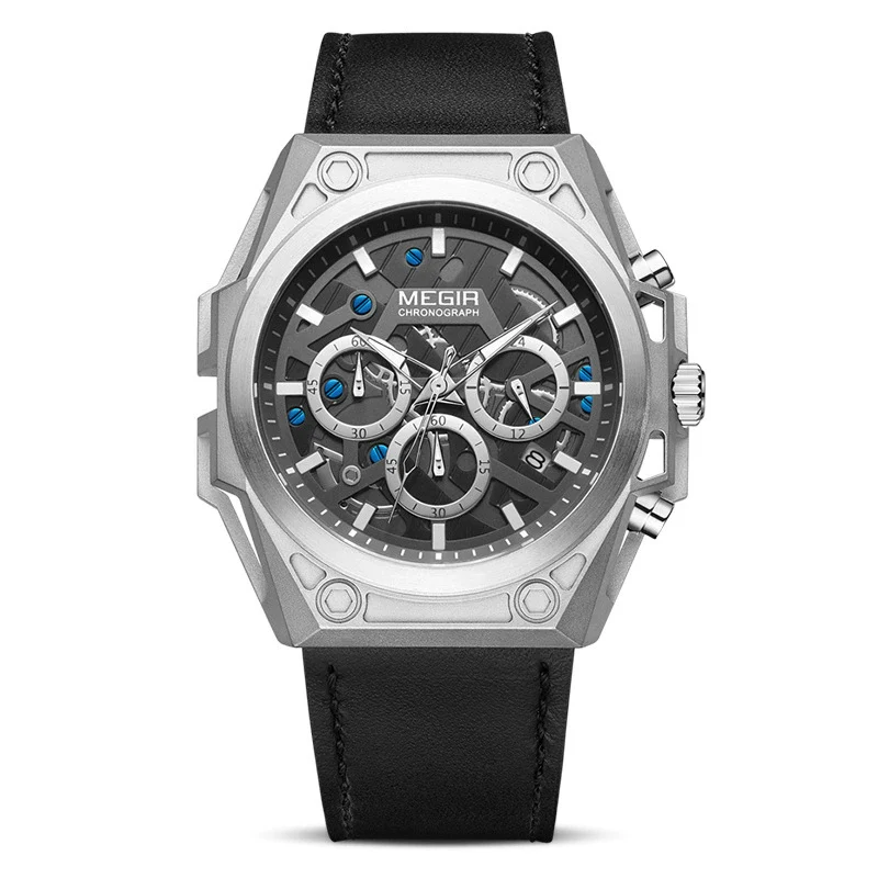 Men's Stainless Steel Multifunction Chronograph Waterproof Sports Quartz Watch With Round Dial - Image 8