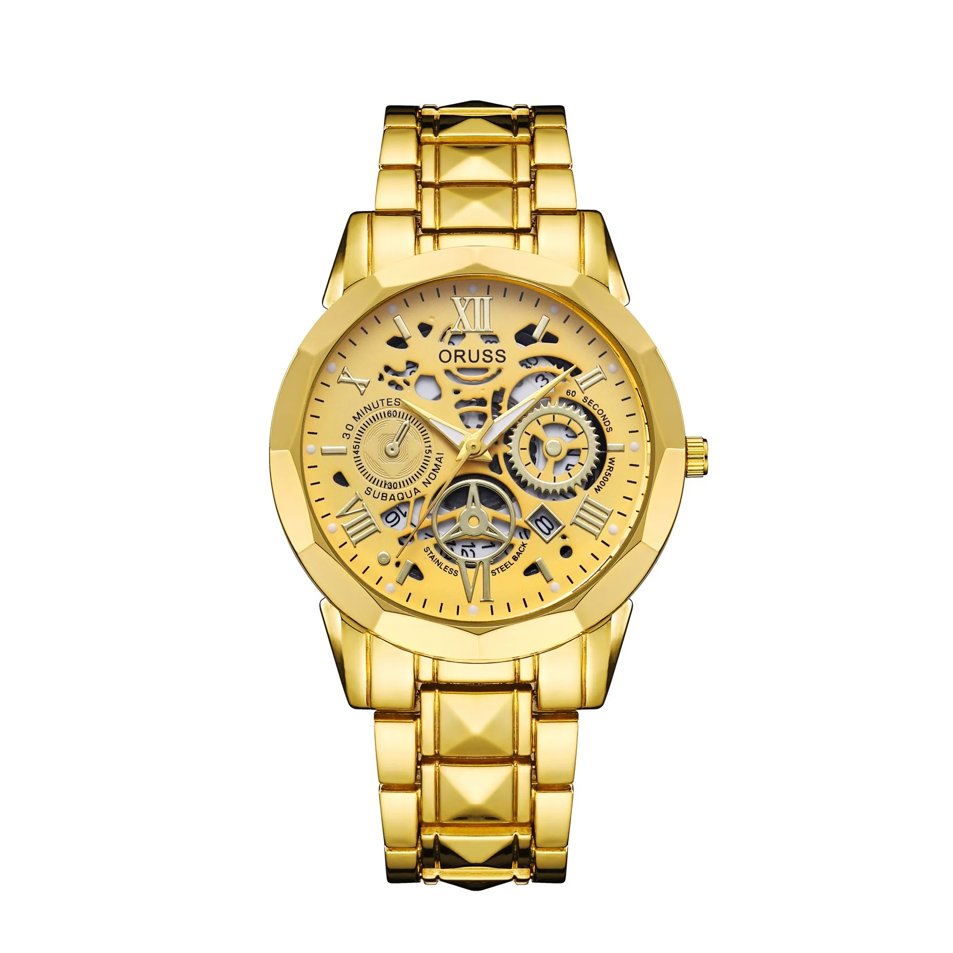 Men's Stainless Steel Waterproof Quartz Watch Simple Handsome Trendy Leisure Style