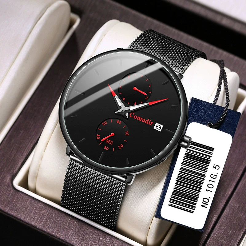 Men's Steel Quartz Watch With Mineral Strengthened Glass Mirror Round Dial Waterproof - Image 2