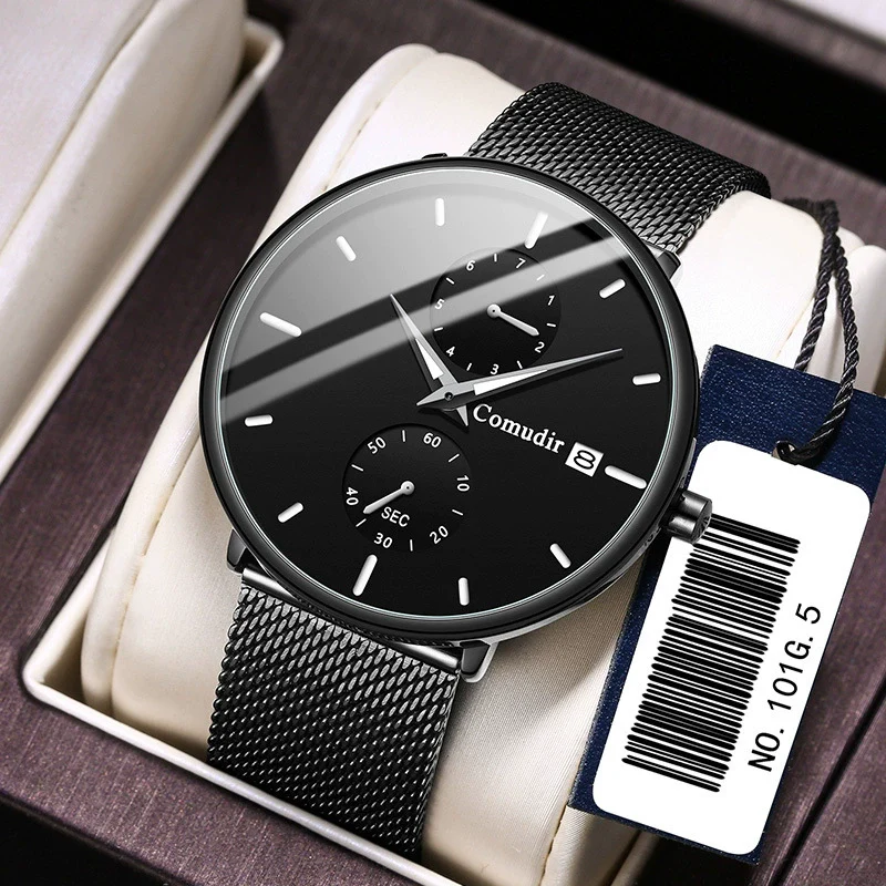 Men's Steel Quartz Watch With Mineral Strengthened Glass Mirror Round Dial Waterproof - Image 3