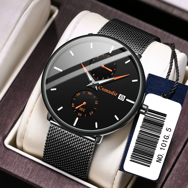 Men's Steel Quartz Watch With Mineral Strengthened Glass Mirror Round Dial Waterproof - Image 4