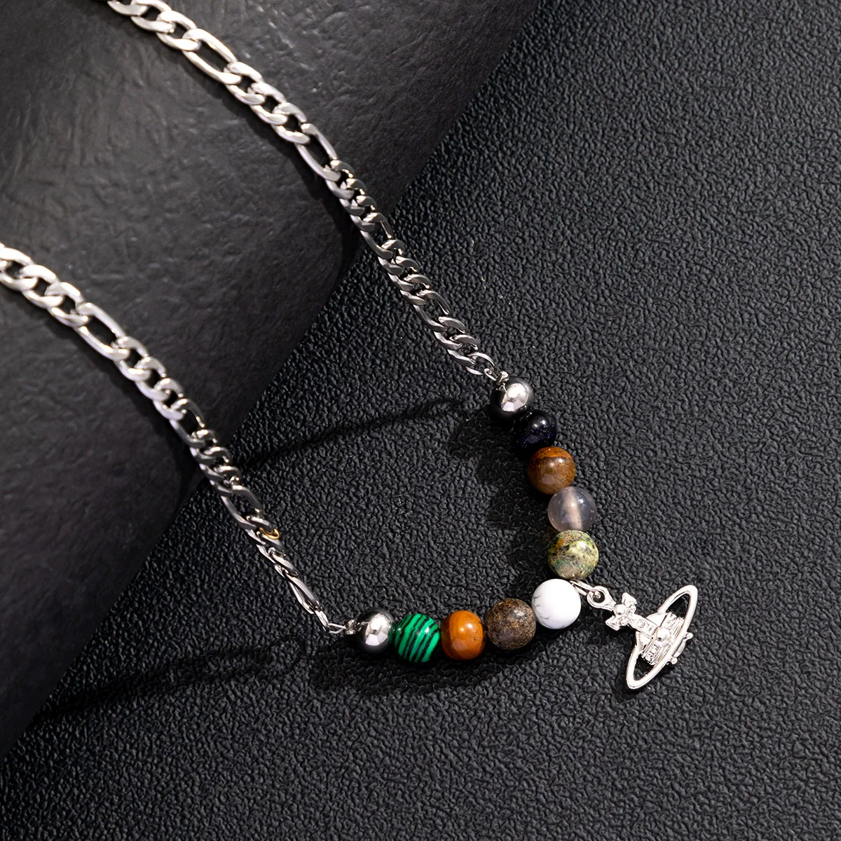Men's Titanium Steel And Alloy Handmade Planet Ochain Necklace Hiphop Niche Design - Image 4