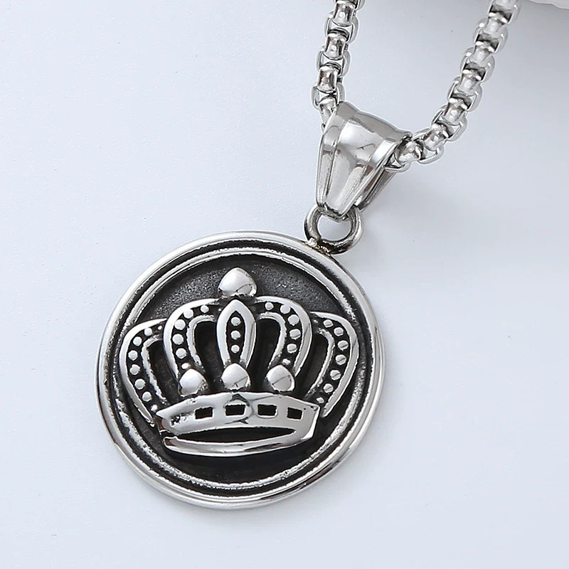 Men's Titanium Steel And Stainless Steel Retro Punk Style Geometric Tree Of Life Round Pendant Necklace Jewelry With Polishing Treatment - Image 23