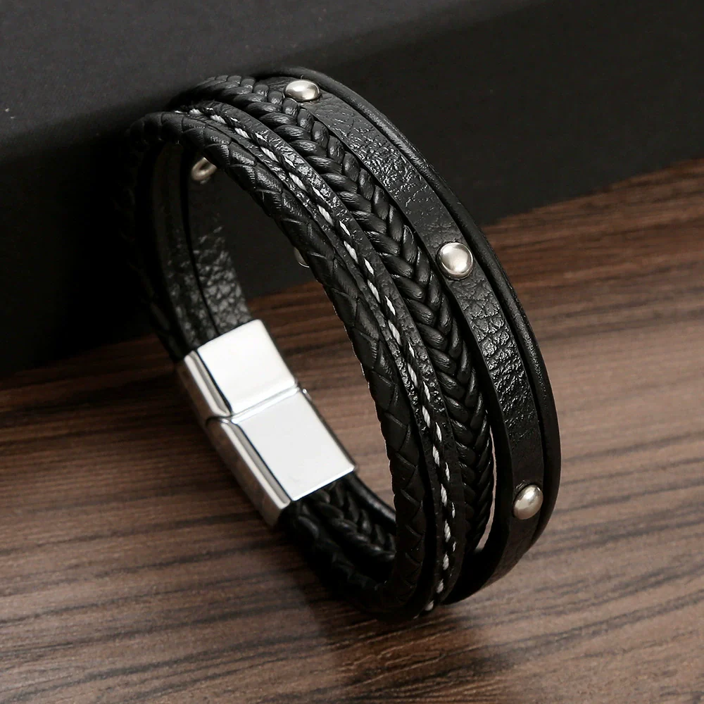 Men's Titanium Steel Geometric Handwoven Bracelets