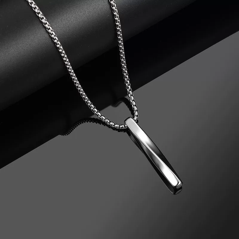 Men's Titanium Steel Necklace Hip Hop Style Pearl Chain Electroplated Pendant Jewelry - Image 4
