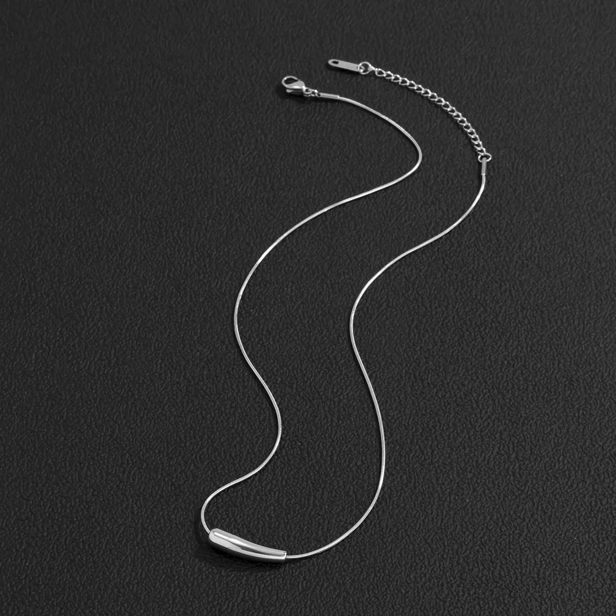 Men's Titanium Steel Necklace With Geometric Pattern And Polishing Treatment - Image 3