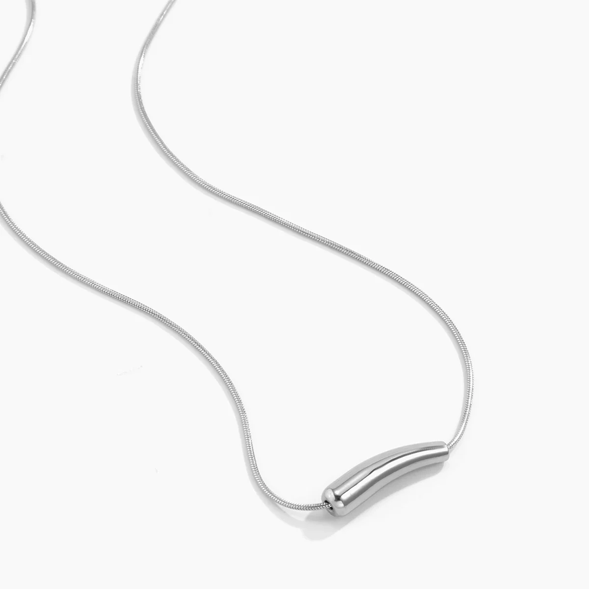 Men's Titanium Steel Necklace With Geometric Pattern And Polishing Treatment - Image 6