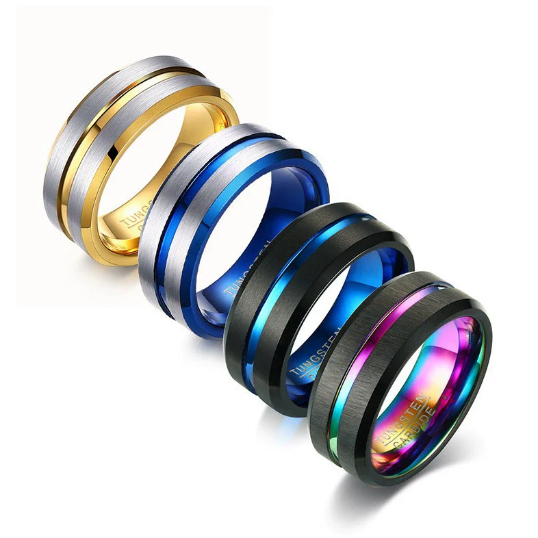 Men's Tungsten Steel Open Bottle Ring Geometric Style Electroplated - Image 5