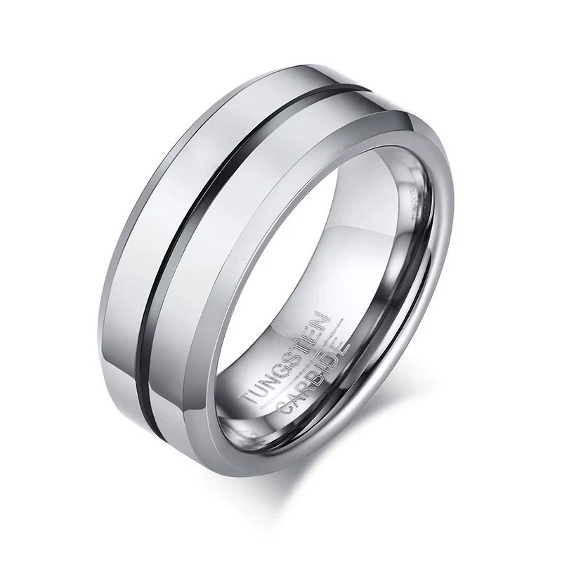 Men's Tungsten Steel Open Bottle Ring Geometric Style Electroplated - Image 7