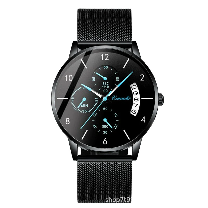 Men's Ultrathin Automatic Mechanical And Quartz Watch Alloy Case Stainless Steel Strap Round Dial Mineral Strengthened Glass Mirror Printed Logo Luminous Waterproof - Image 4