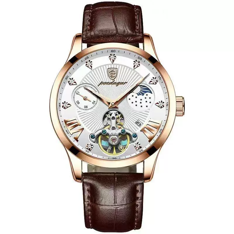 Men's Ultrathin Belt Quartz Waterproof Luminous Watch Alloy Case Leather Strap Stainless Steel Clasp Round Dial - Image 2