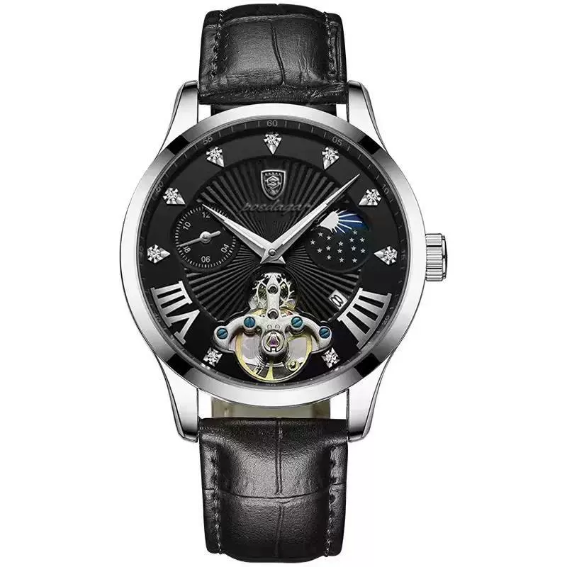 Men's Ultrathin Belt Quartz Waterproof Luminous Watch Alloy Case Leather Strap Stainless Steel Clasp Round Dial - Image 4