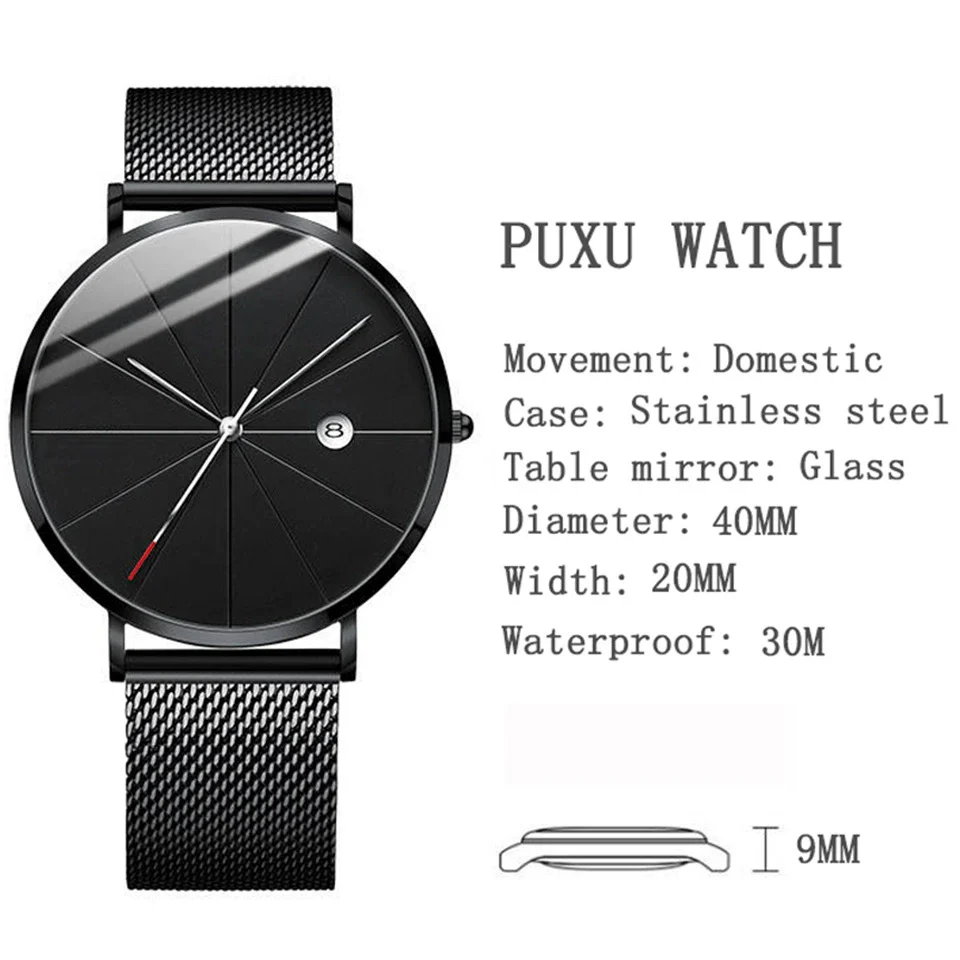 Men's Ultrathin Trendy Quartz Watch Alloy Case Imitation Leather Strap Stainless Steel Clasp Round Dial Leisure Style - Image 5