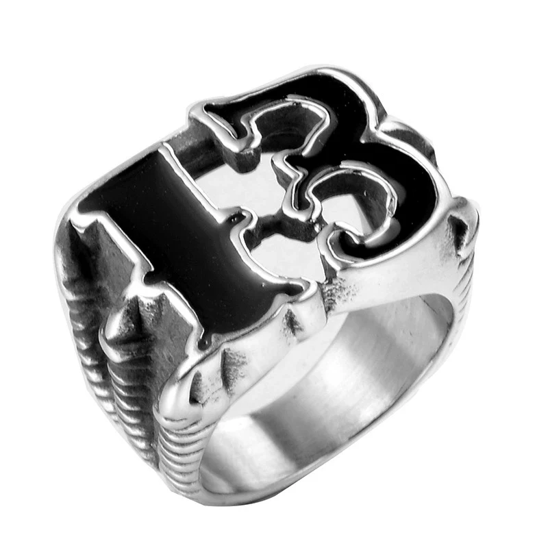 Men's Vintage Stainless Steel And Titanium Steel Ring With Polish Design - Image 2