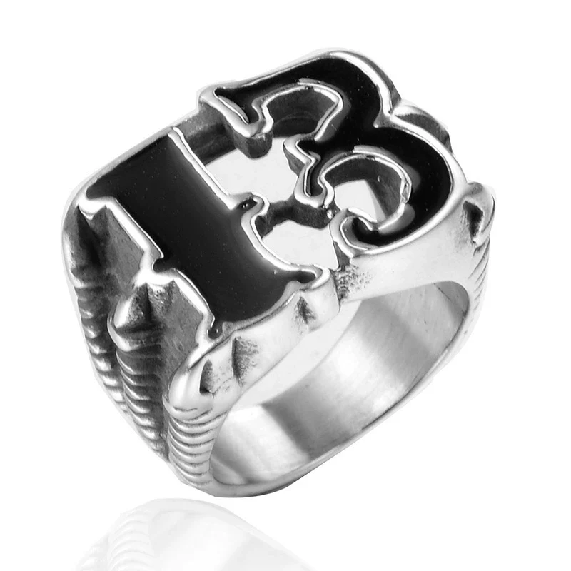Men's Vintage Stainless Steel And Titanium Steel Ring With Polish Design - Image 6