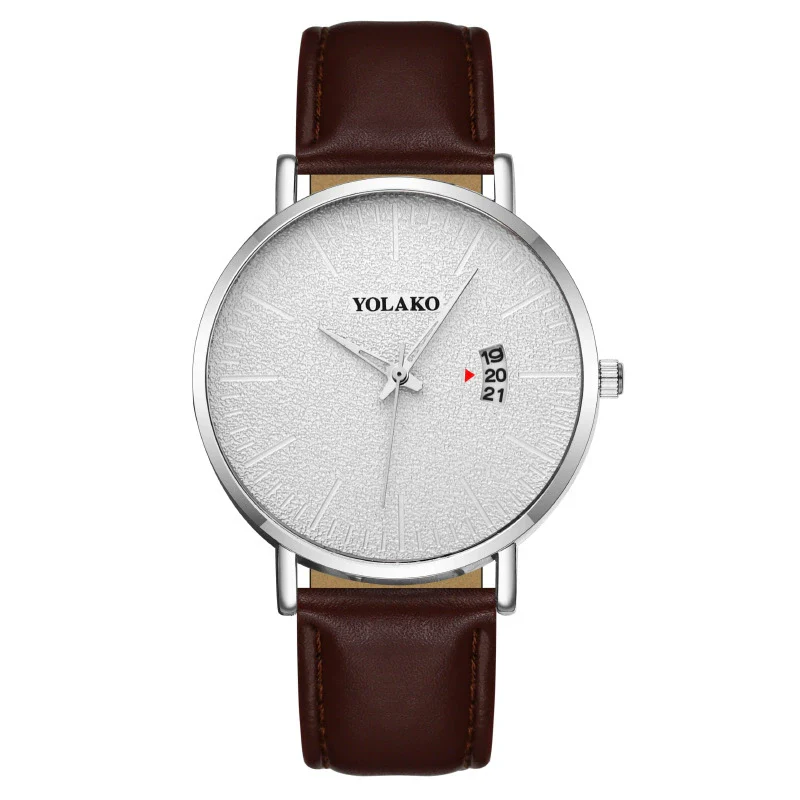 Men's Watch Alloy Case Leather Strap Fashion Round Dial - Image 4
