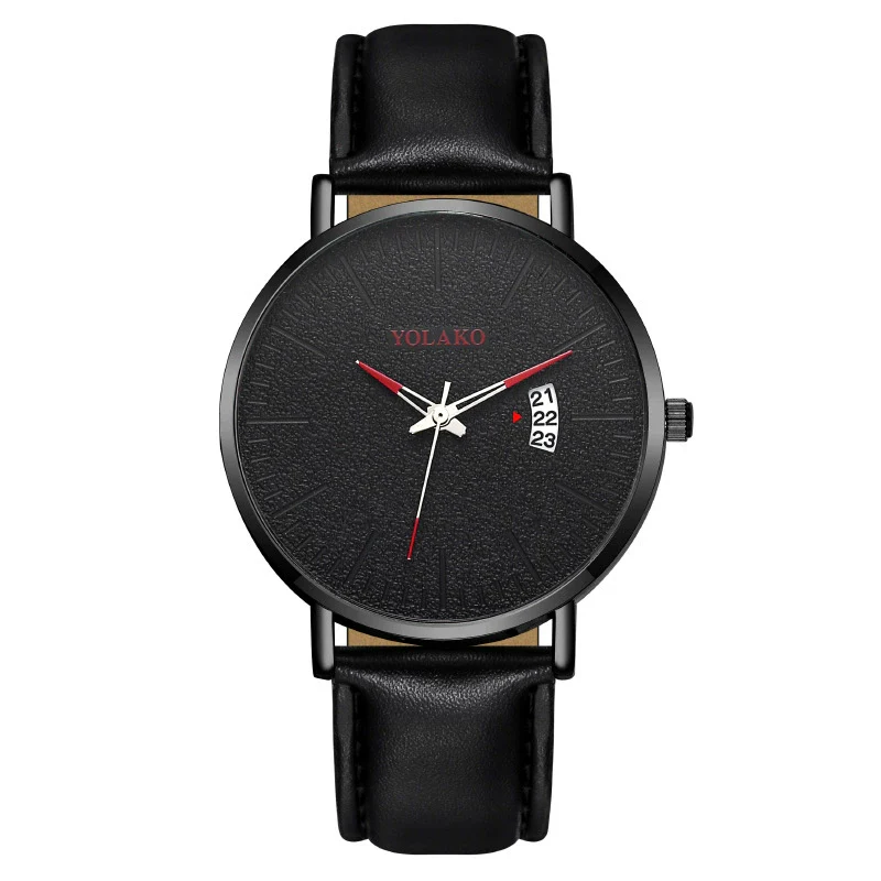 Men's Watch Alloy Case Leather Strap Fashion Round Dial - Image 6